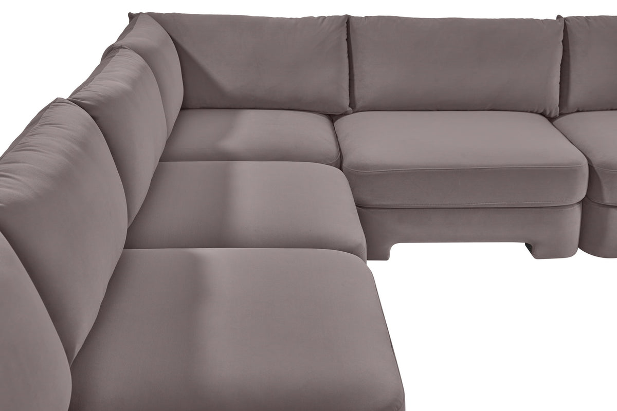 Hammond - Velvet Performance Fabric Upholstered 7 Piece Armless Sectional