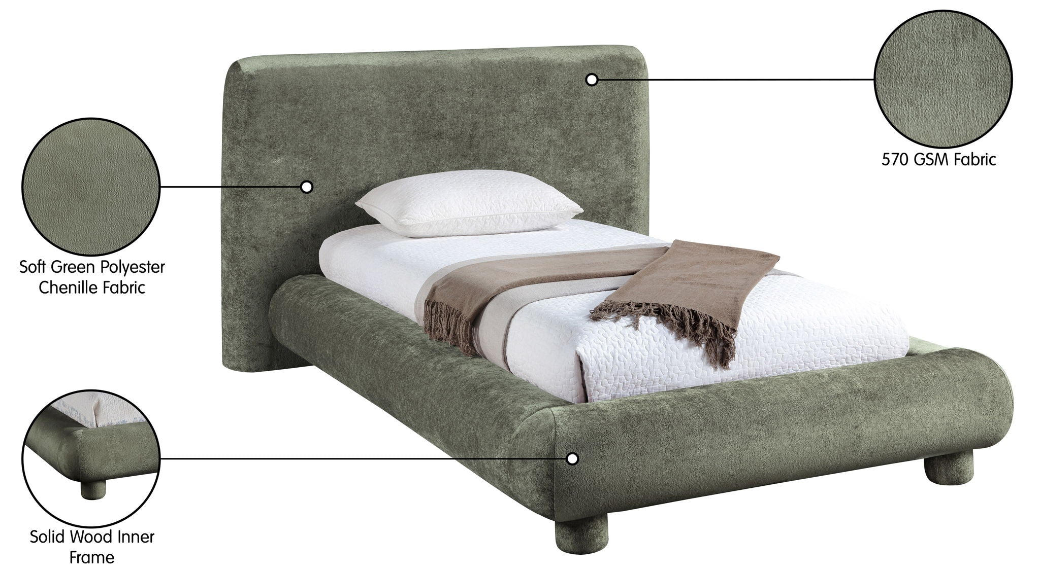 Blair - Chenille Upholstered Bed
