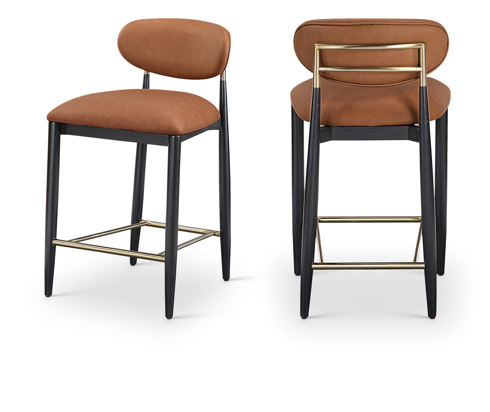 Riccio - Stool - Black And Gold Frame