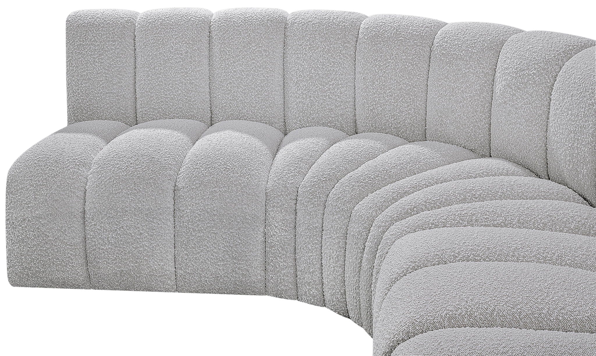 Arc - Boucle Fabric 7 Piece U-Shaped Modular Sofa