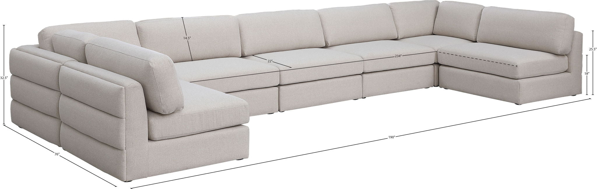 Beckham - 7 Piece Modular Sectional