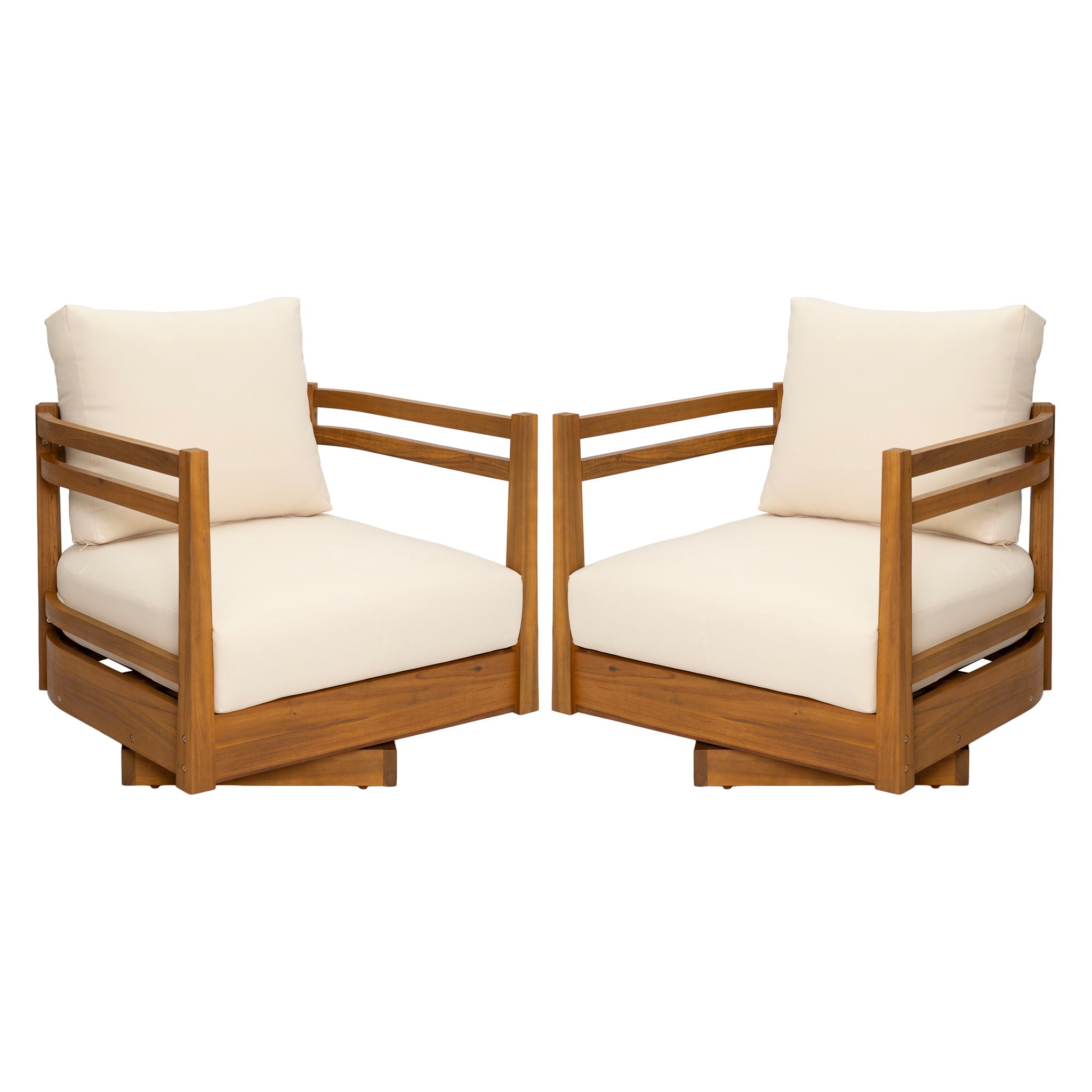 Outdoor Smooth Swivel Chair With Cushions