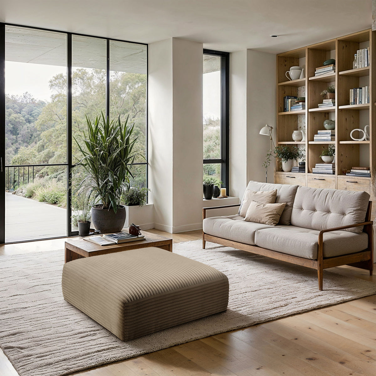 Shaggy - Fabric Ottoman