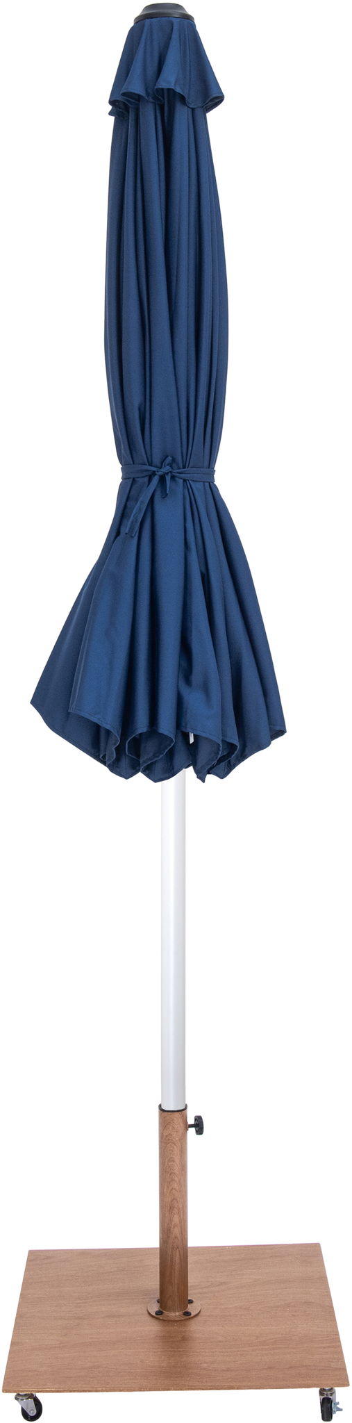 Fiji - Aluminum Patio Umbrella With Square Teak And White Base