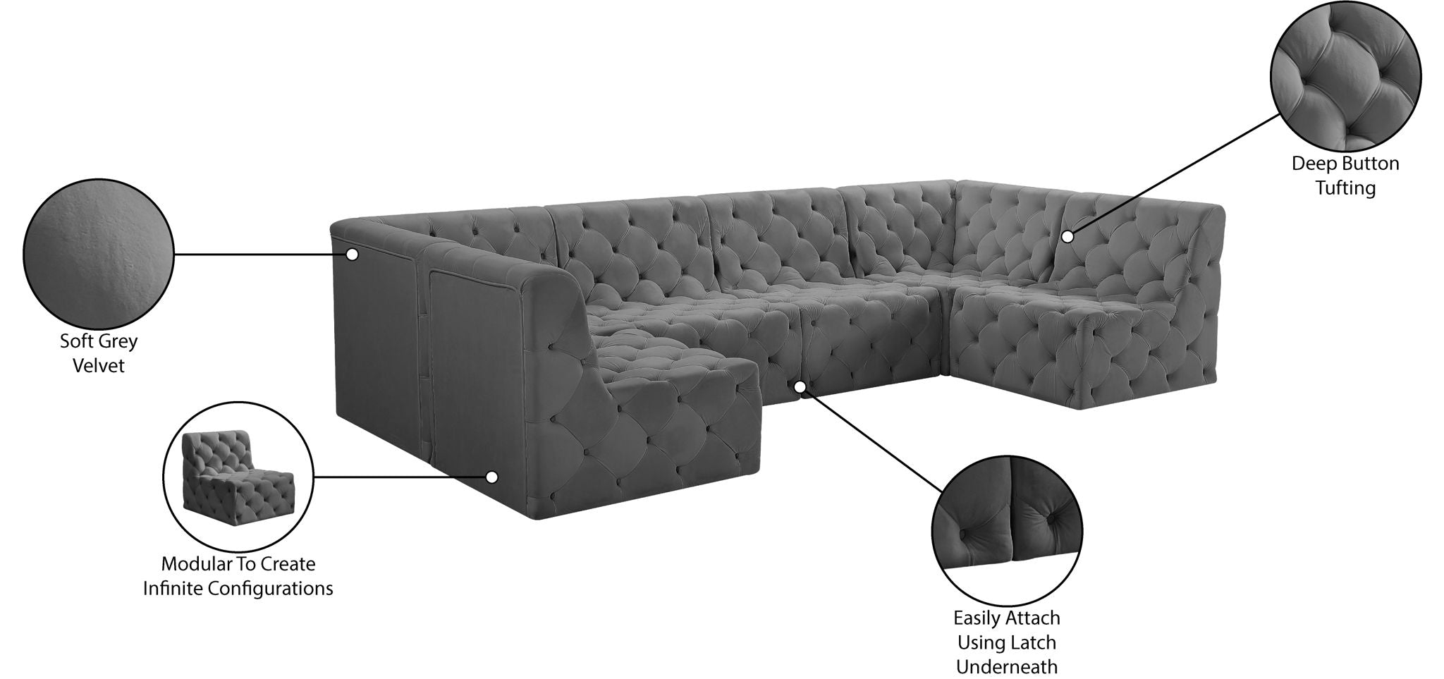 Tuft - 6 Piece Modular Sectional