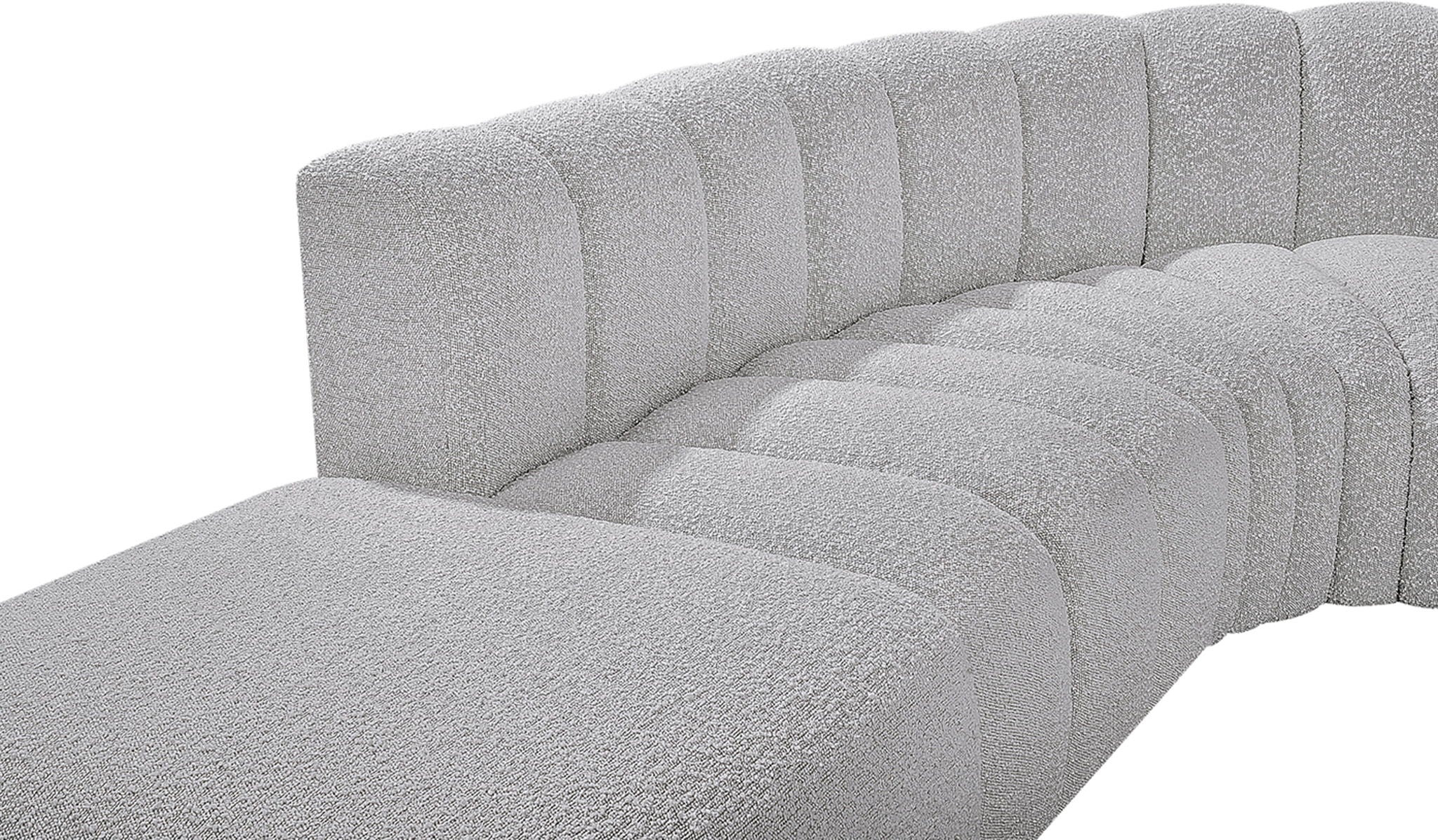 Arc - Boucle Fabric 5 Piece Corner Modular Sofa