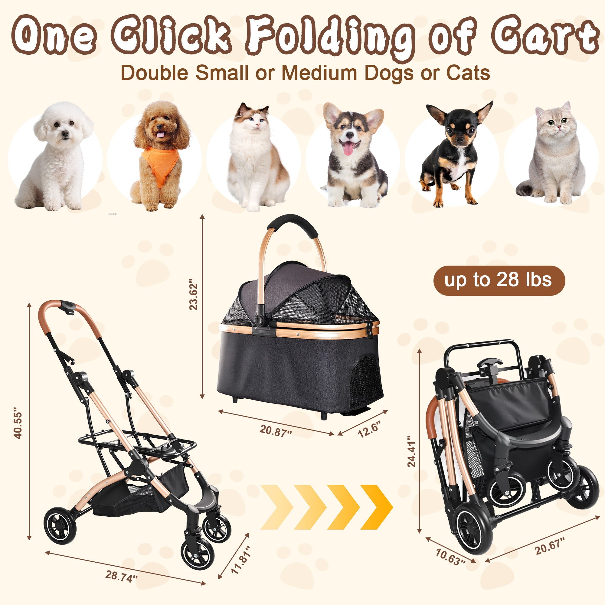 Pet Stroller For Dogs And Cats