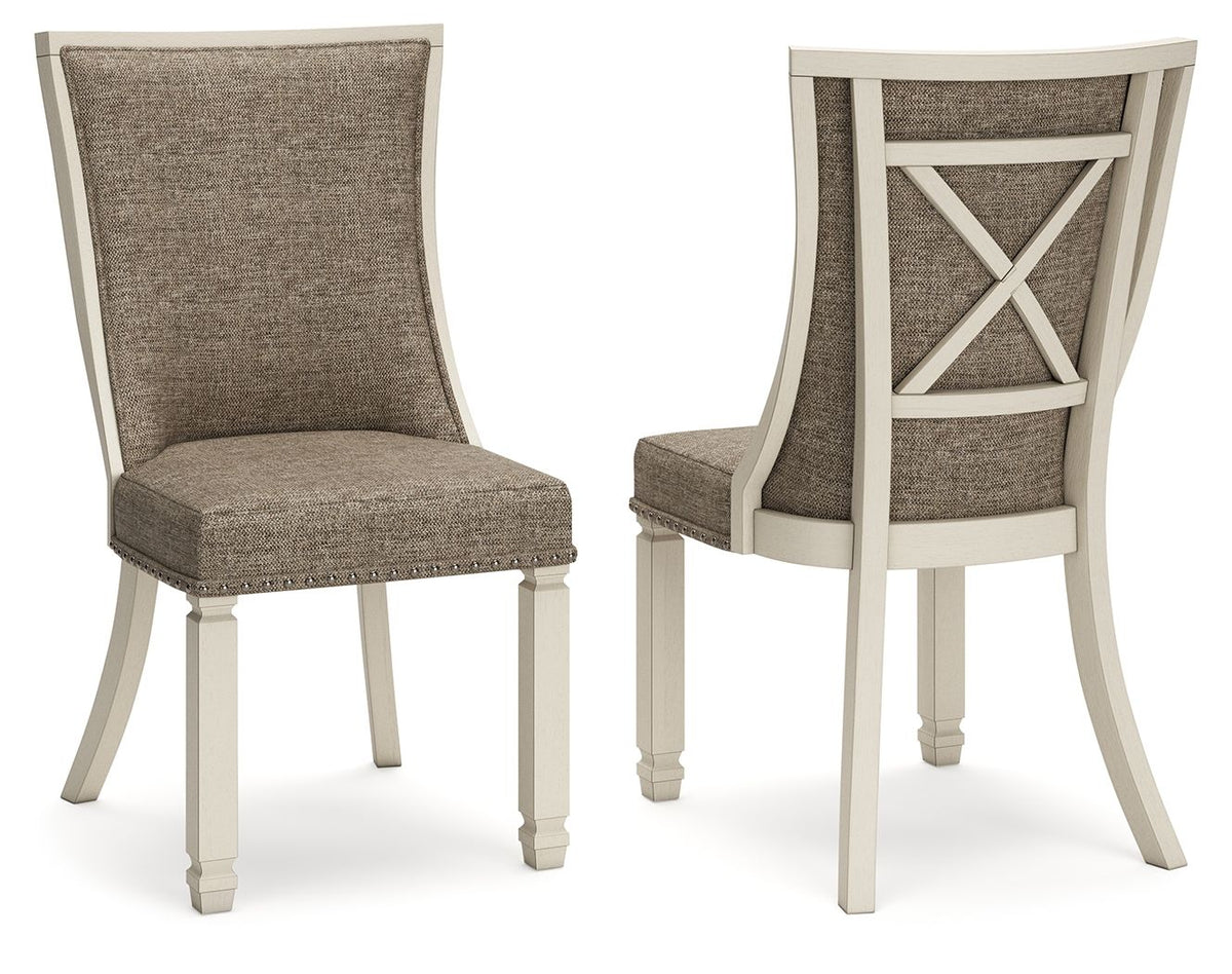 Bolanburg - Dining UPH Side Chair (Set of 2) - Lattice Back - Brown / Beige