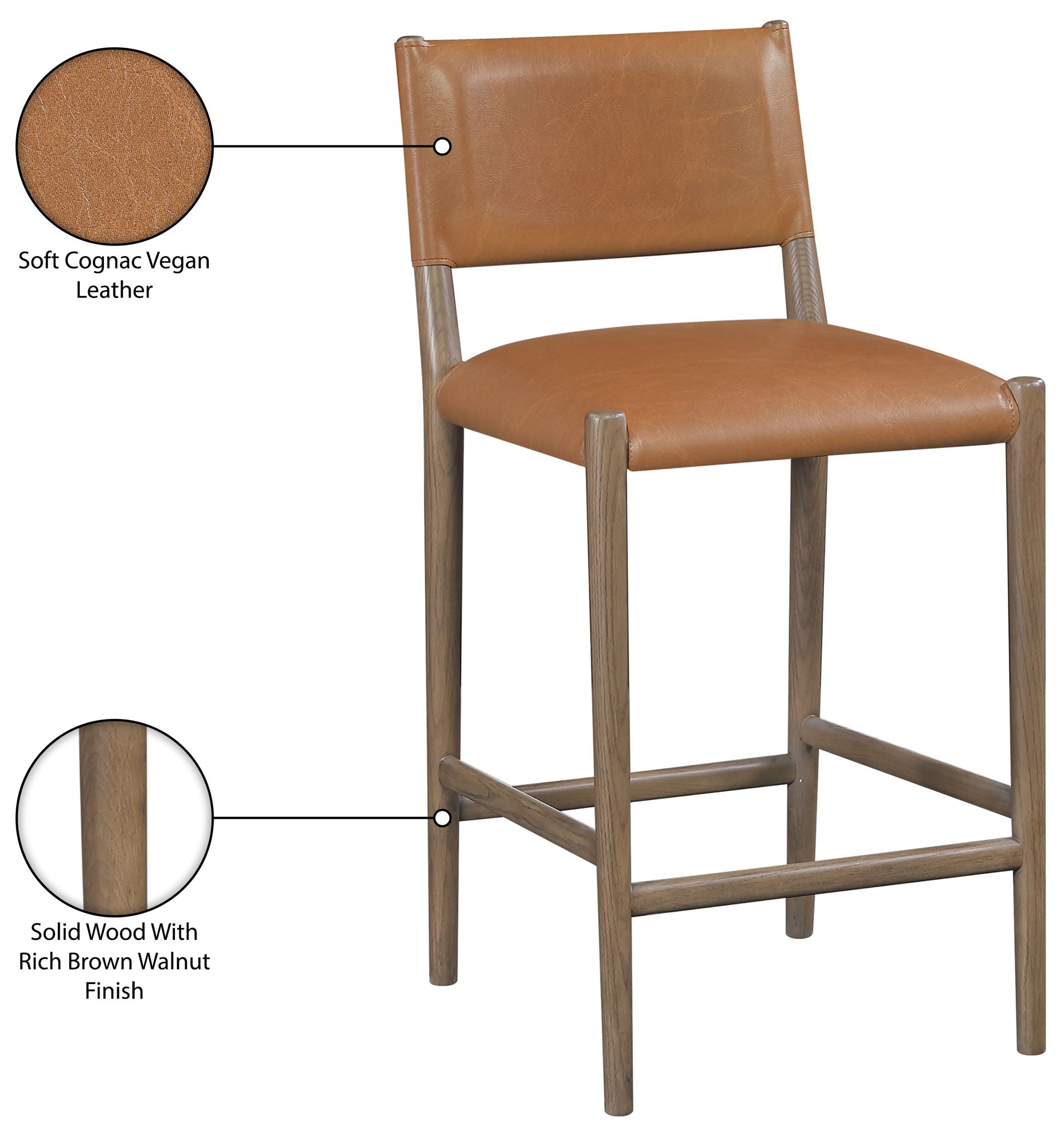 Andie - Upholstered Counter Stool - Brown Base