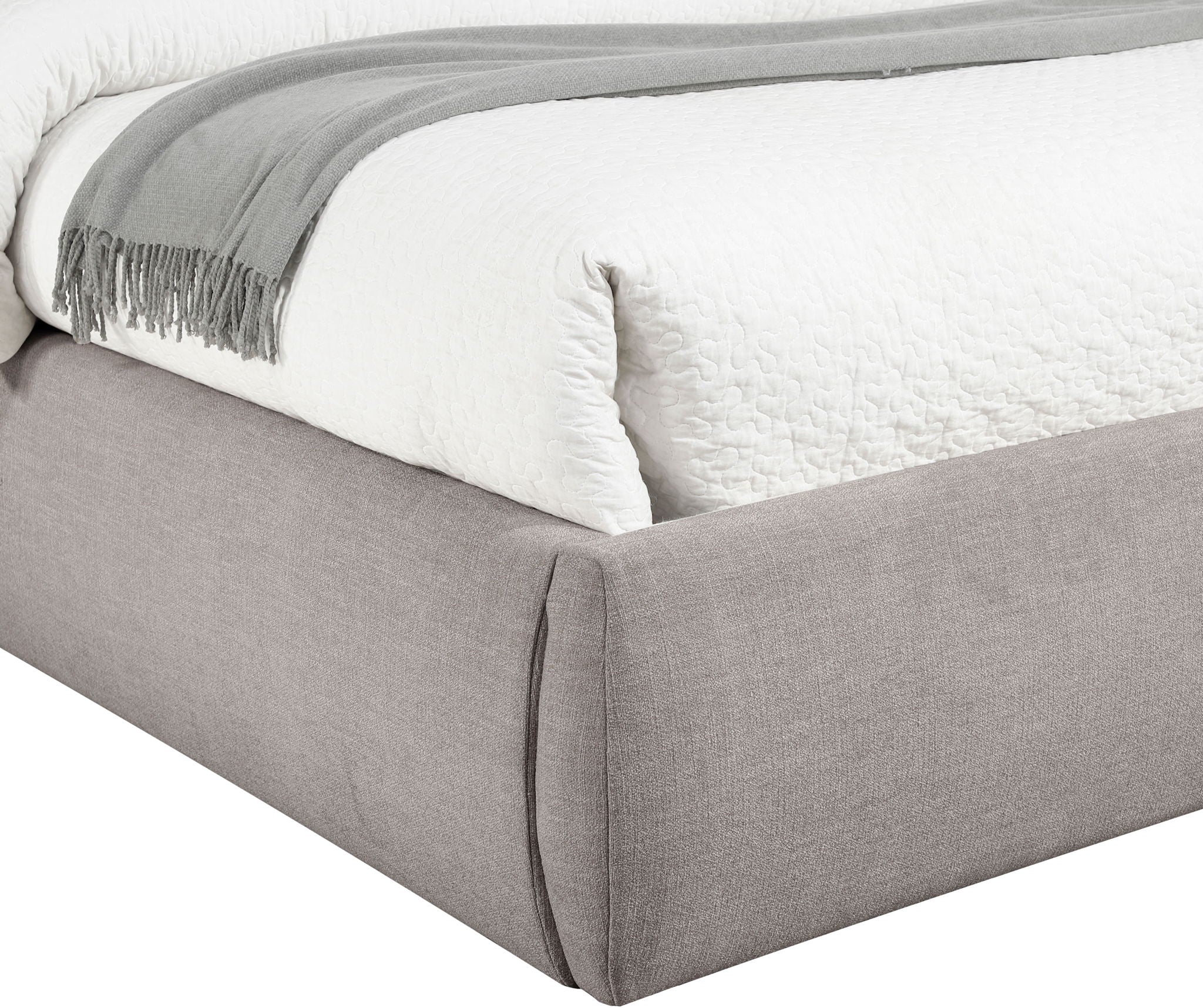 Adam - Linen Fabric Bed With 89" Headboard
