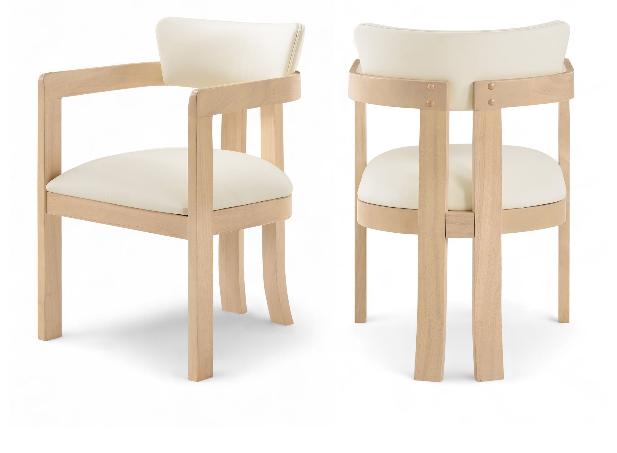 Lavrin - Vegan Leather Dining Arm Chair (Set of 2) - Natural Base