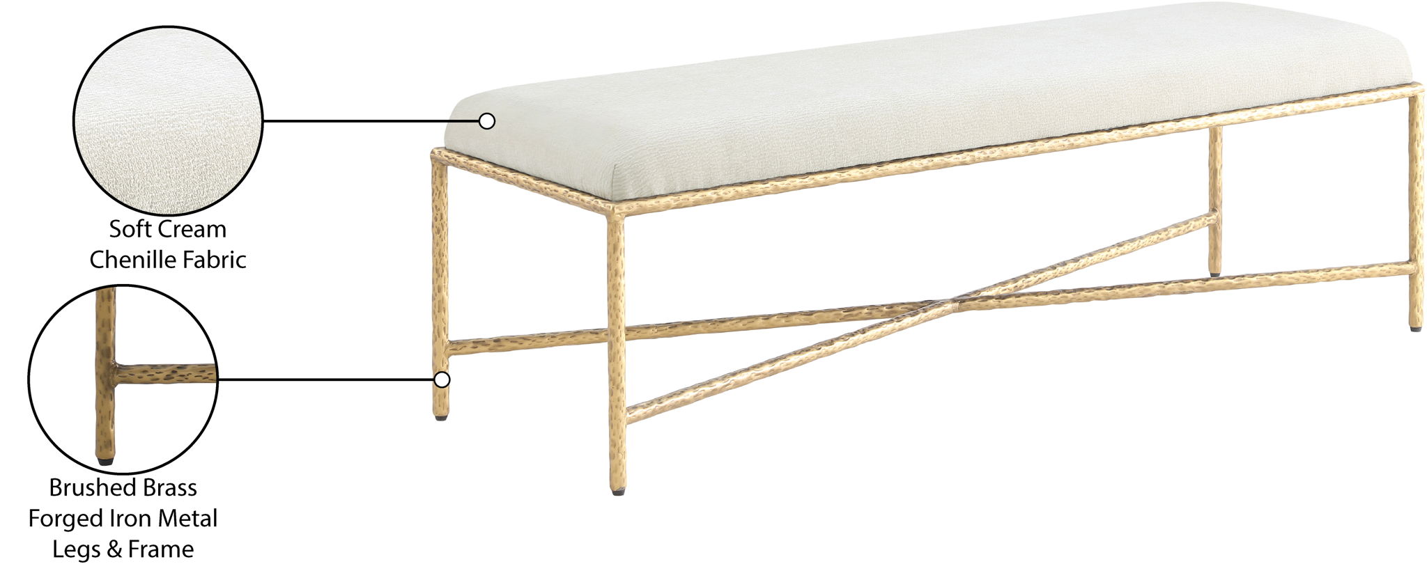 Valley - Bench With Gold Frame