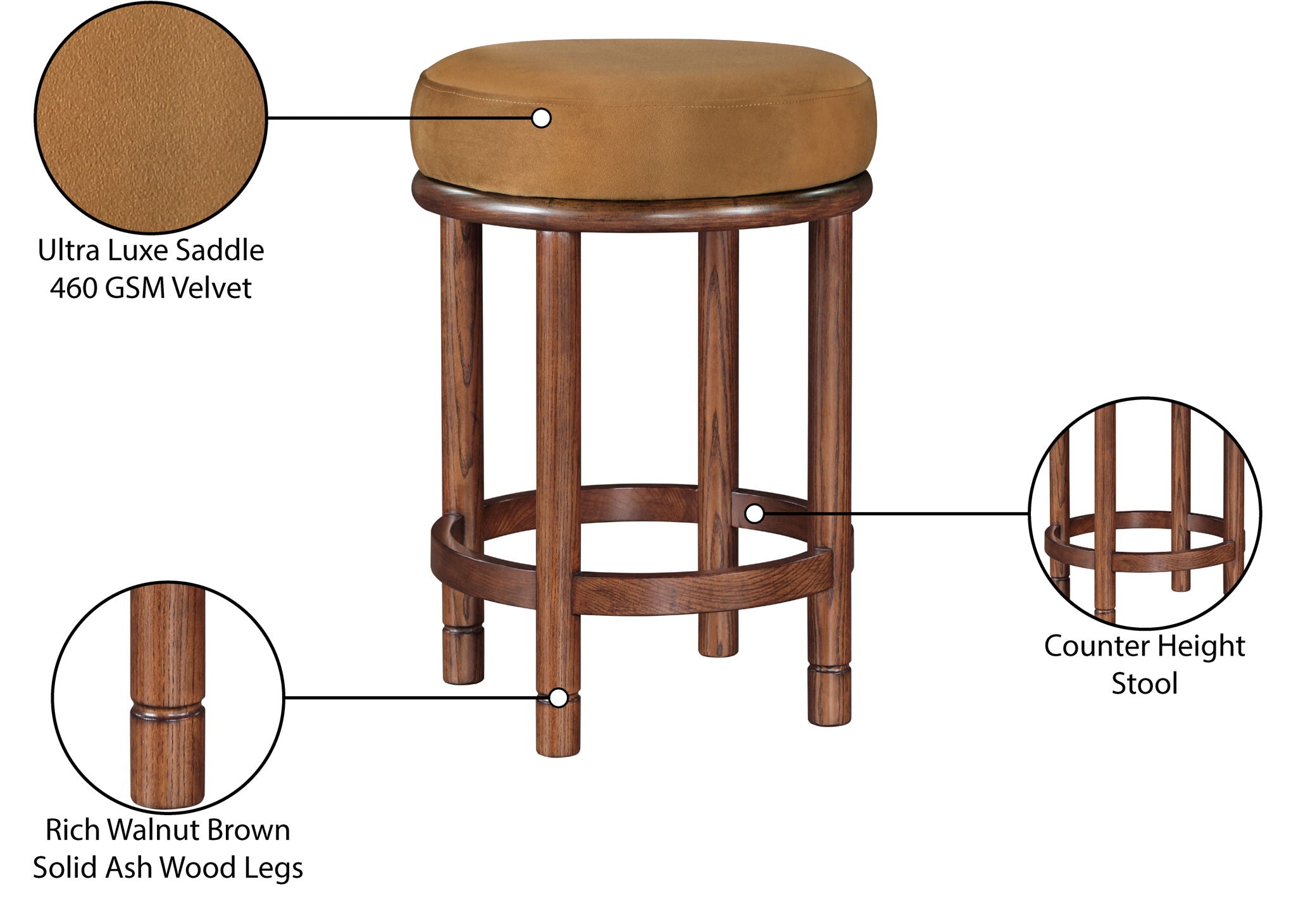 Monette - Counter Stool With Brown Base