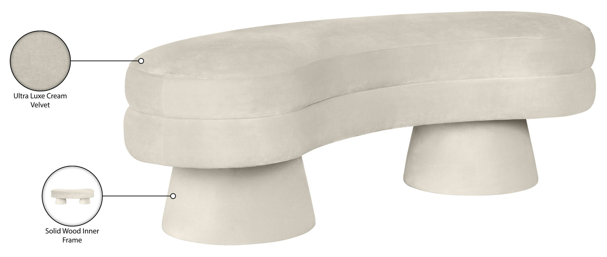 Zenna - Velvet Bench