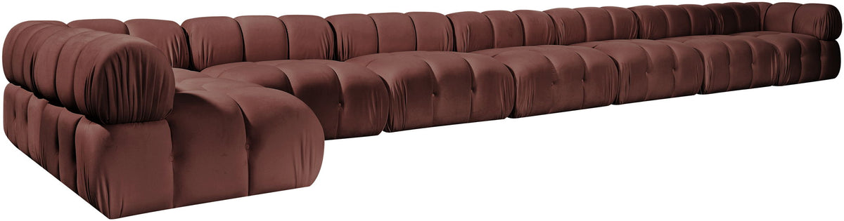 Orin - Velvet Performance Fabric Upholstered 8 Piece L-Shaped Sectional