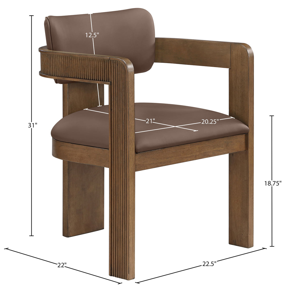 Sacha - Vegan Leather Upholstered Dining Chair With Brown Base (Set of 2)