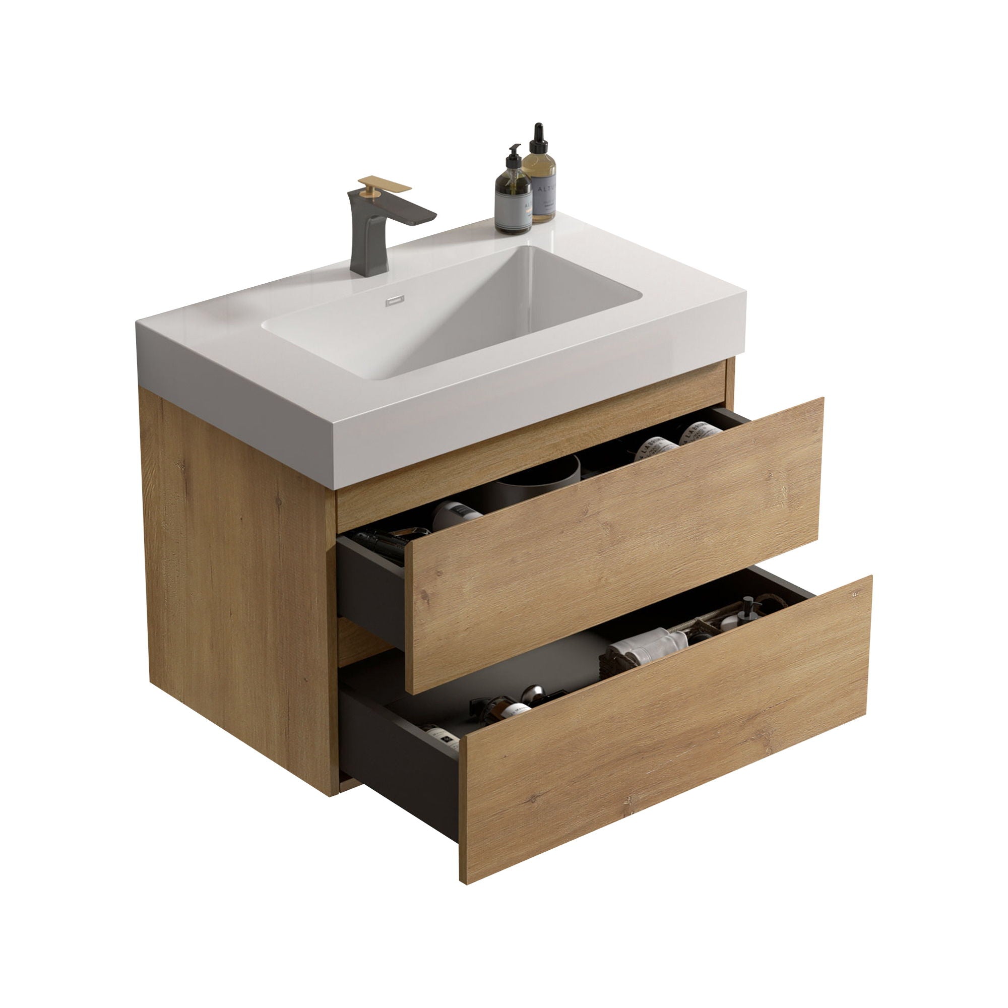 Alice - Bathroom Vanity With Sink, Large Storage, Wall Mounted, Floating