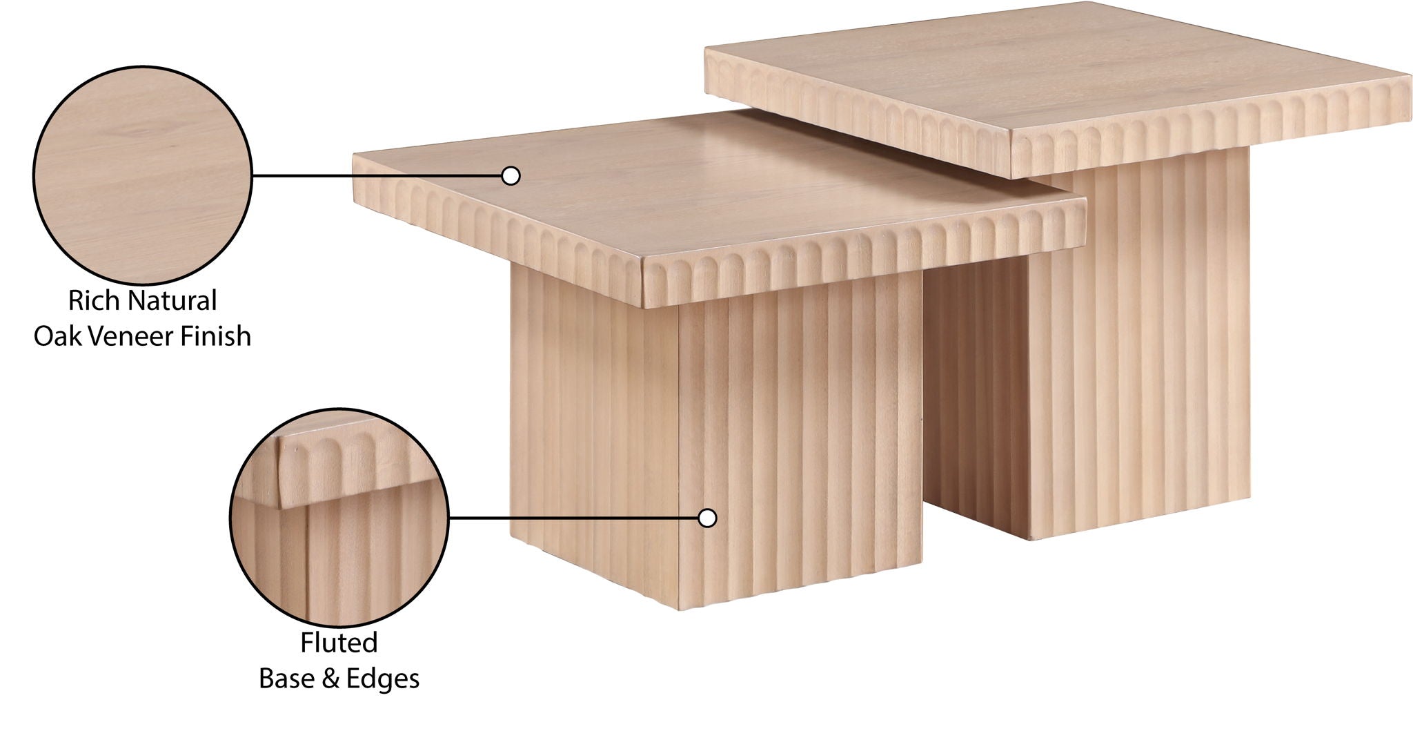 Spencer - 18" Oak Veneer 2 Piece Coffee Table