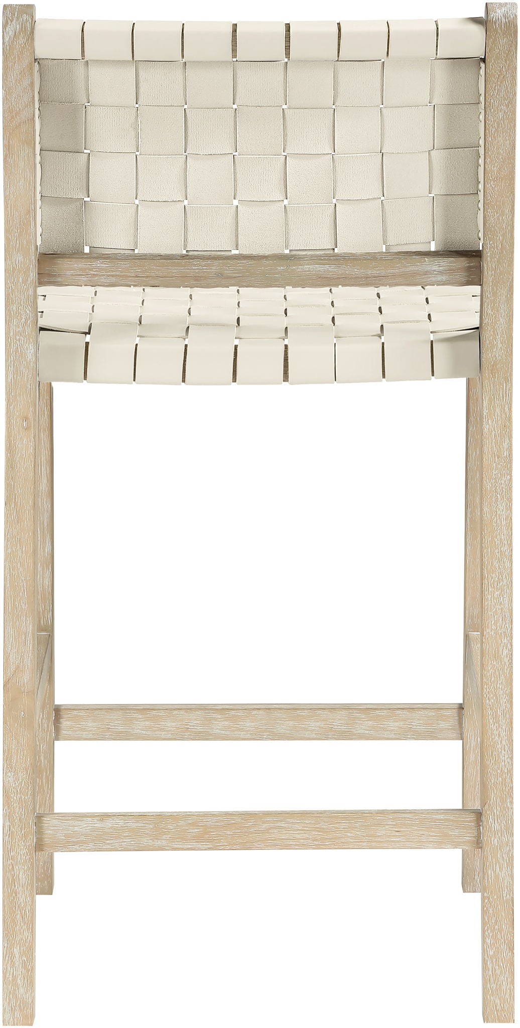 Entwine - Vegan Leather Upholstered Counter Stool - Painted Natural