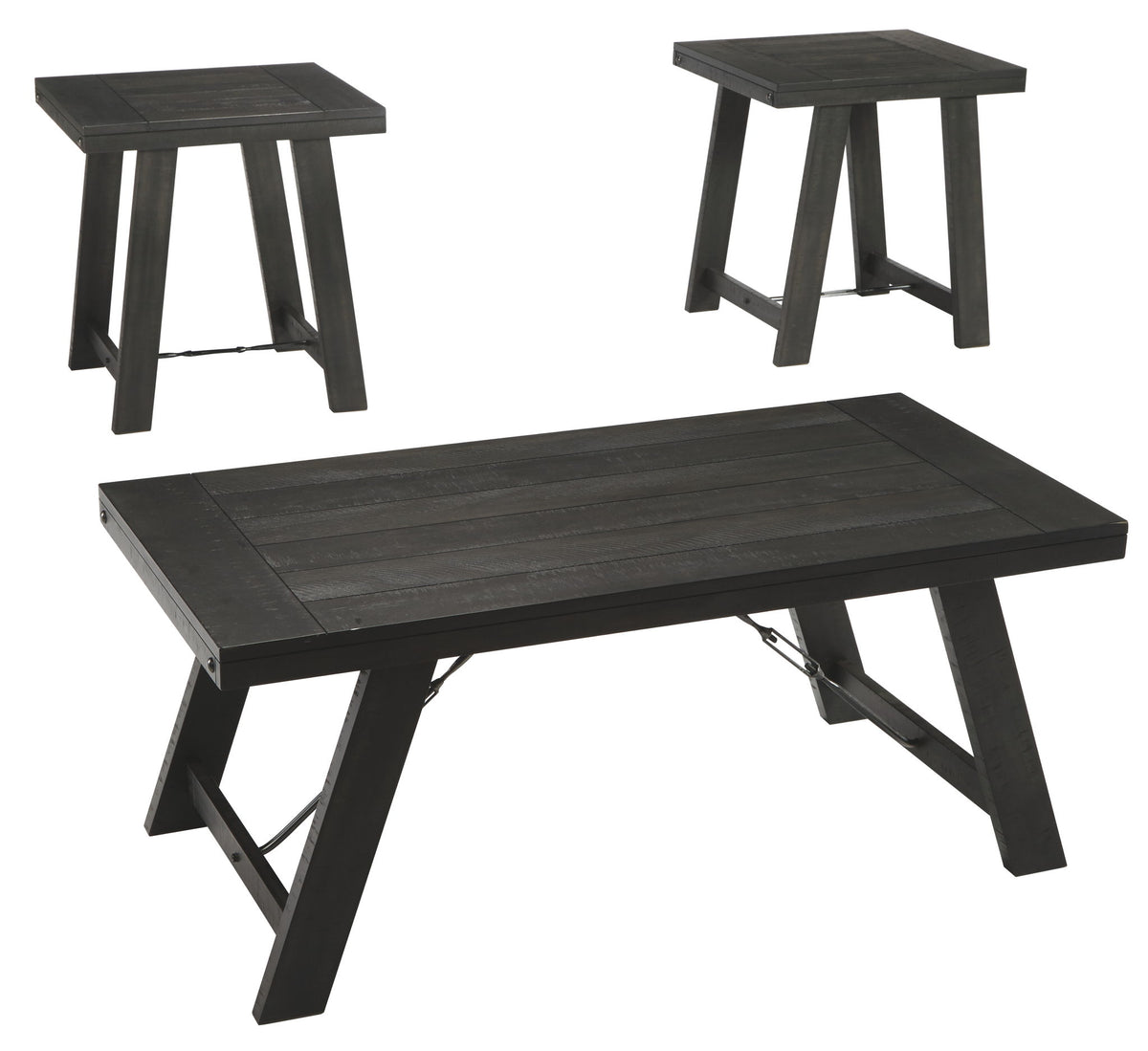 Noorbrook - Occasional Table Set (Set of 3) - Black / Pewter