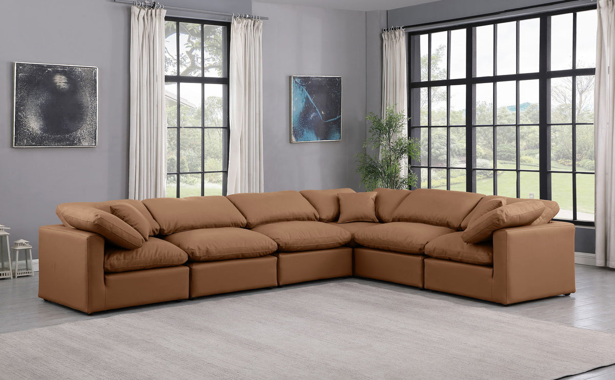 Indulge - Faux Leather 6 Piece Modular Corner Sectional