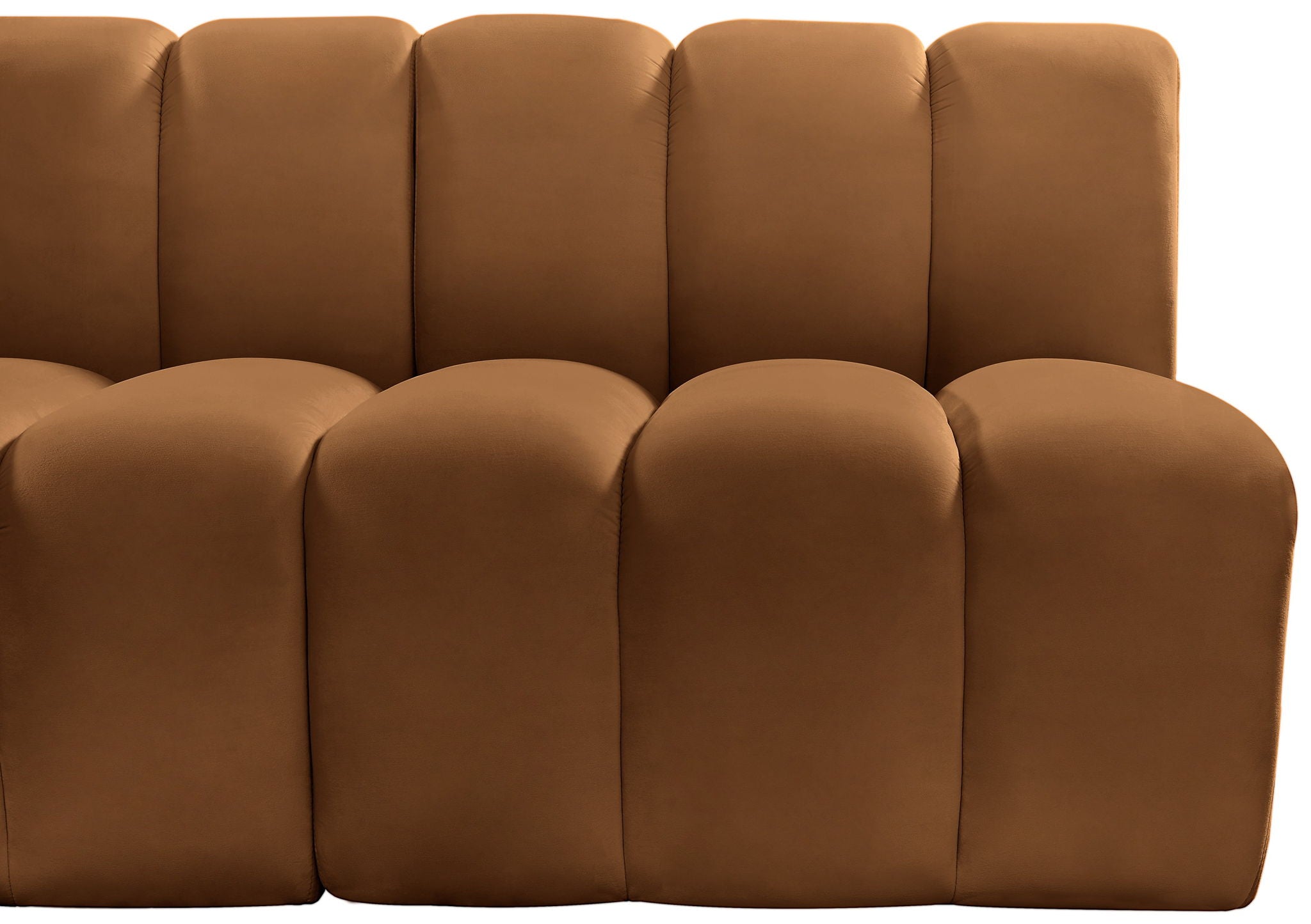 Arc - Velvet 4 Pieces Modular Sofa - Saddle
