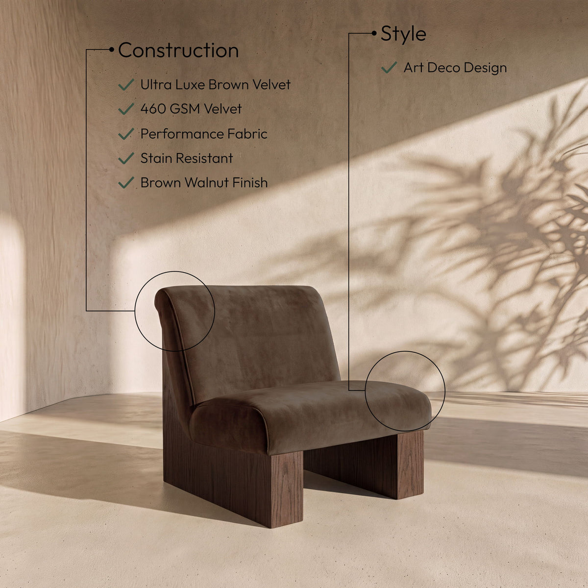 Vantage - Velvet Performance Fabric Upholstered Accent Chair