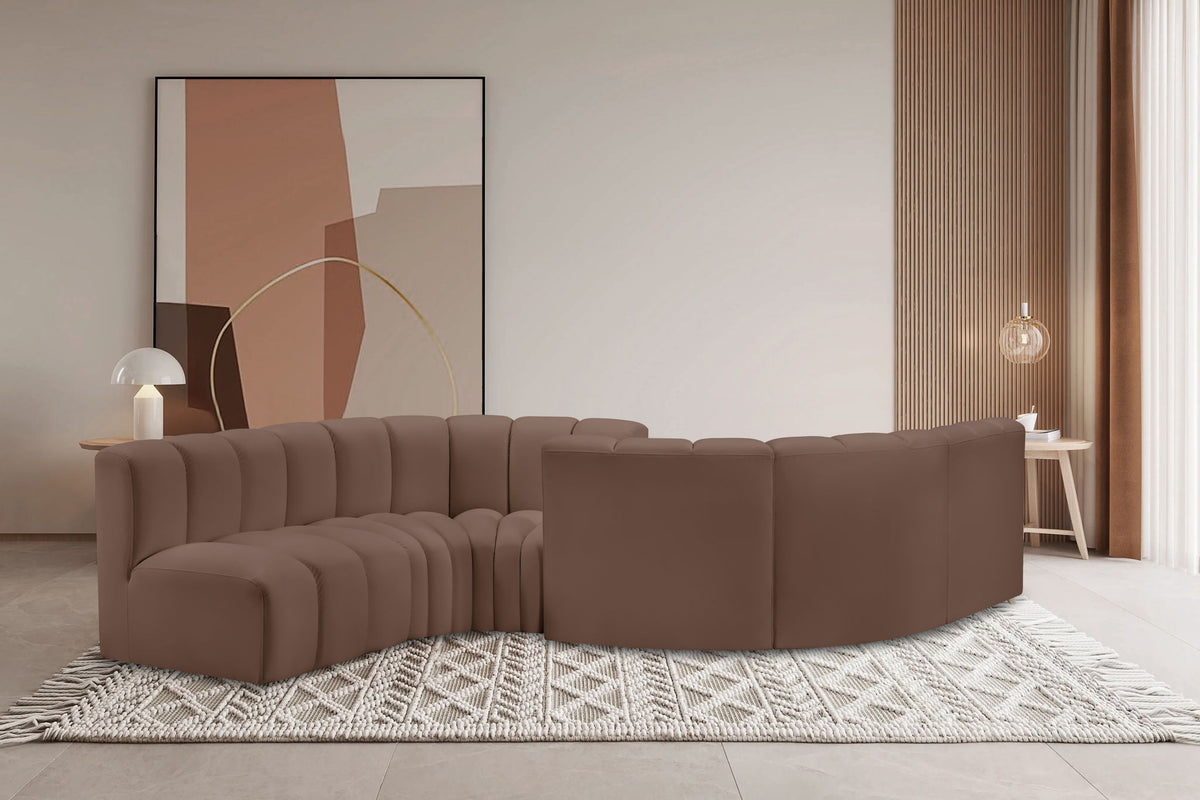 Arc - Faux Leather 6 Piece Modular Sofa