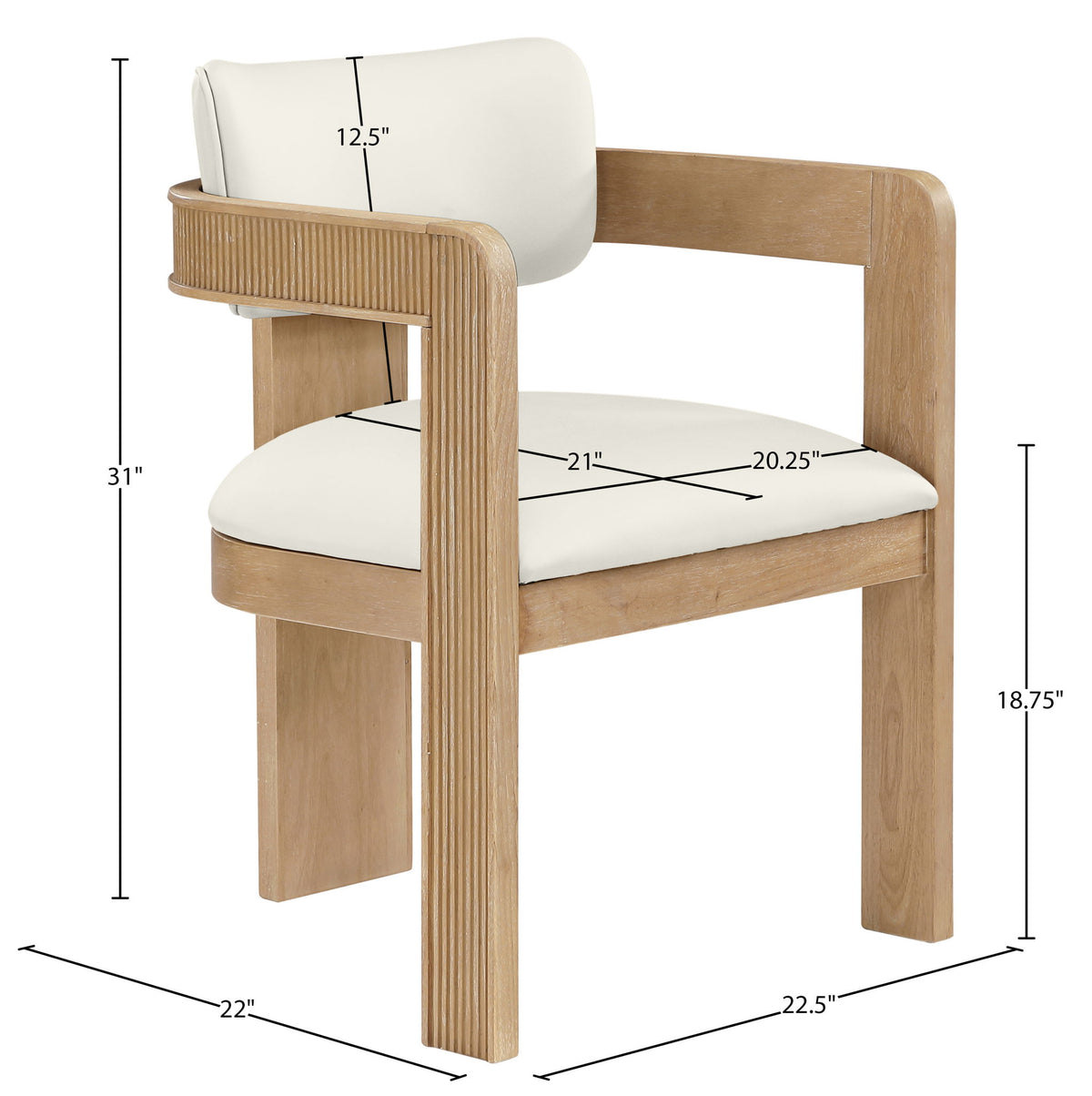 Sacha - Vegan Leather Upholstered Dining Chair With Natural Base (Set of 2)