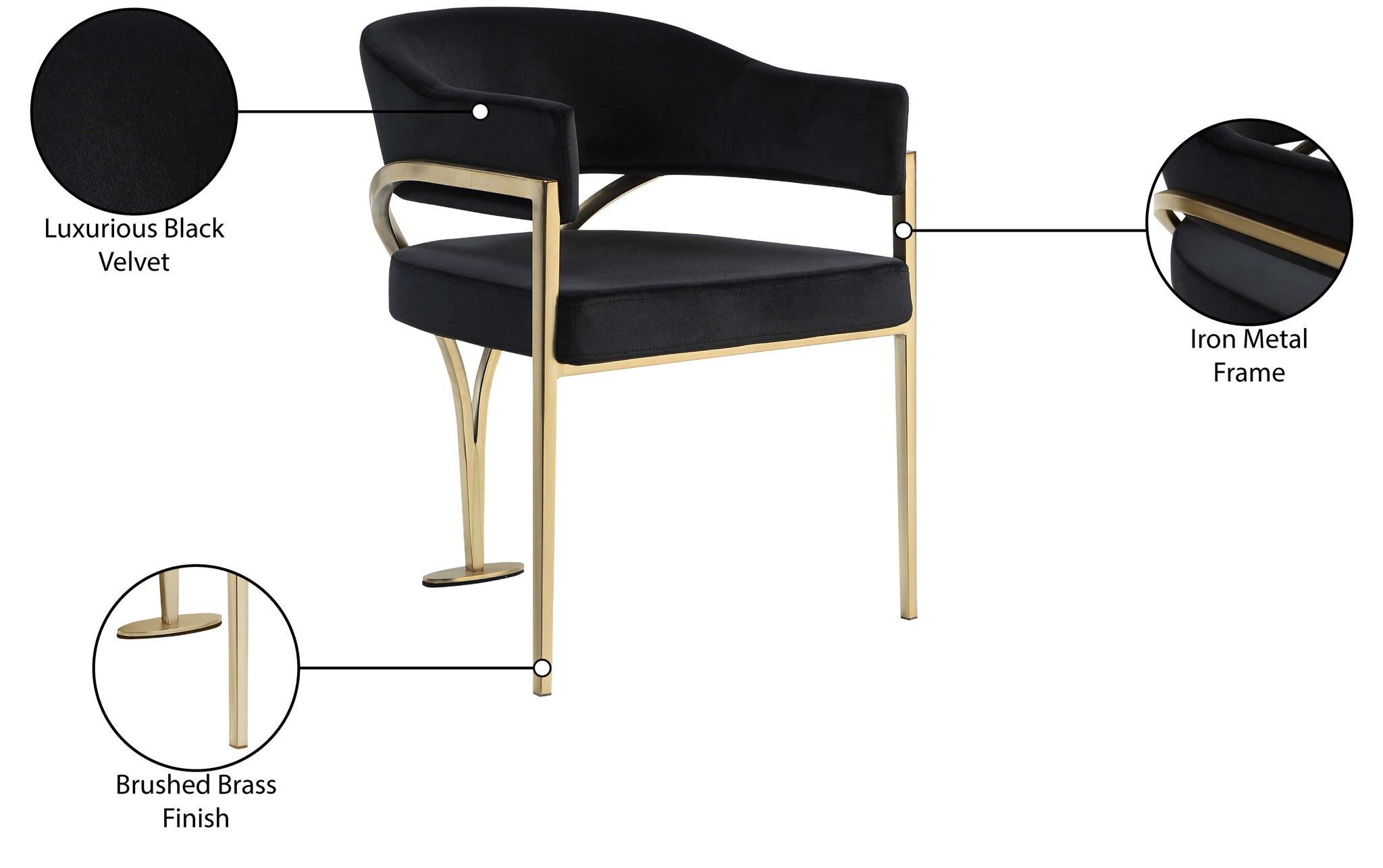 Madelyn - Dining Chair (Set of 2) - Brushed Brass