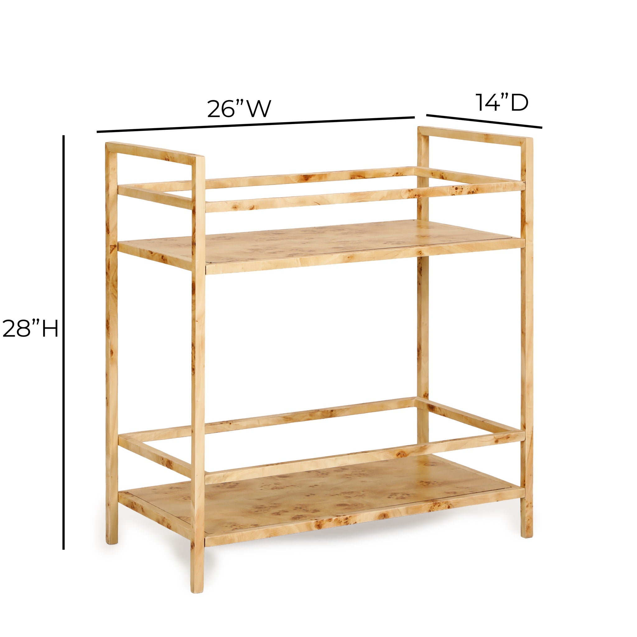 Destin - Burl Designer Bar Cart - Natural