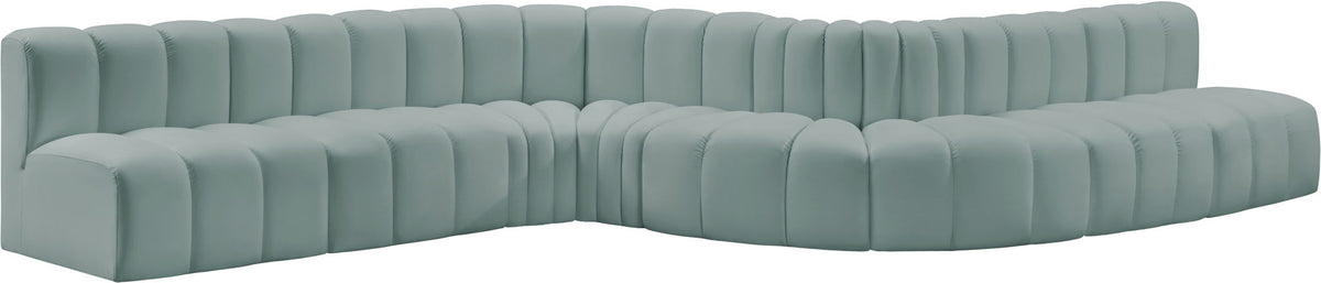 Arc - Faux Leather 8 Piece Curved Modular Sofa