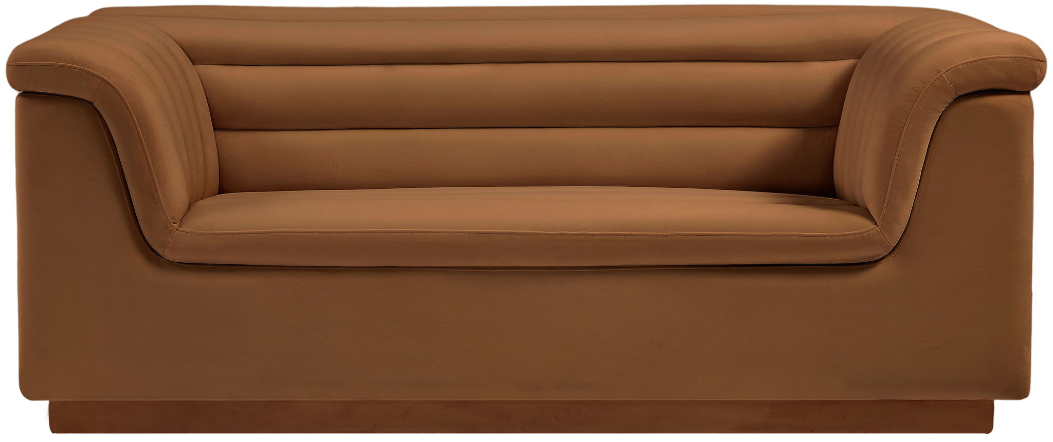 Cascade - Velvet Loveseat - Saddle