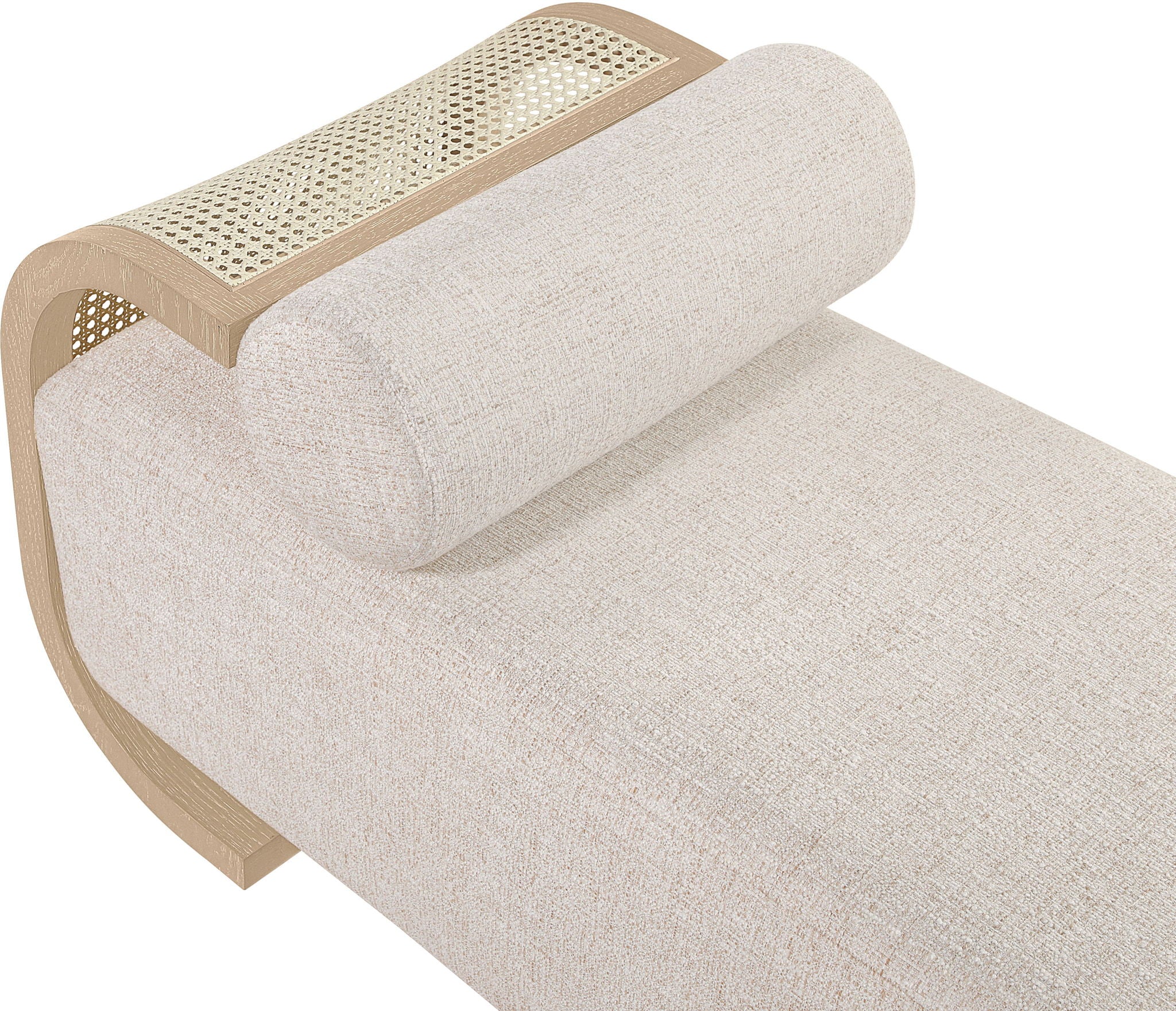 Zephyr - Linen Textured Fabric Upholstered Chaise - Painted Natural Base