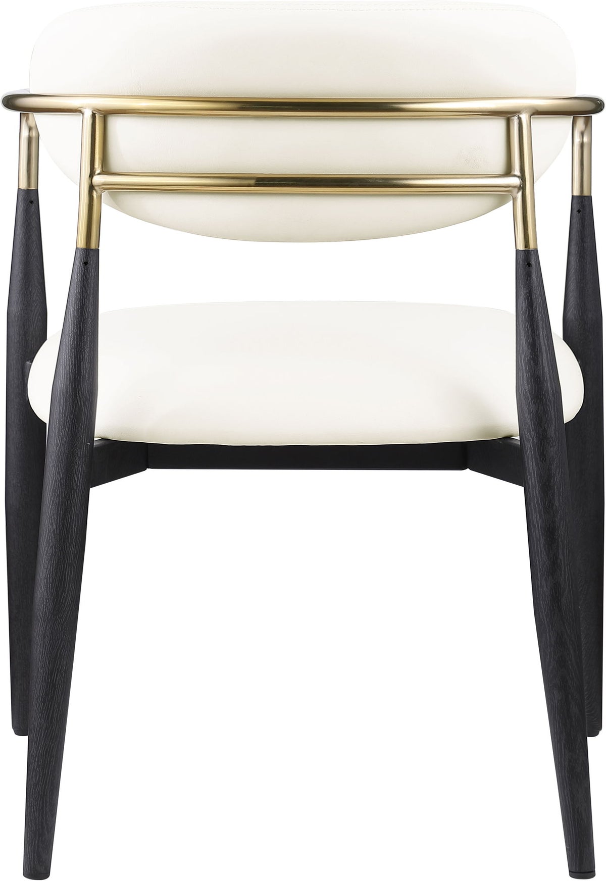 Ronda - Vegan Leather Upholstered Dining Arm Chair - Black Legs