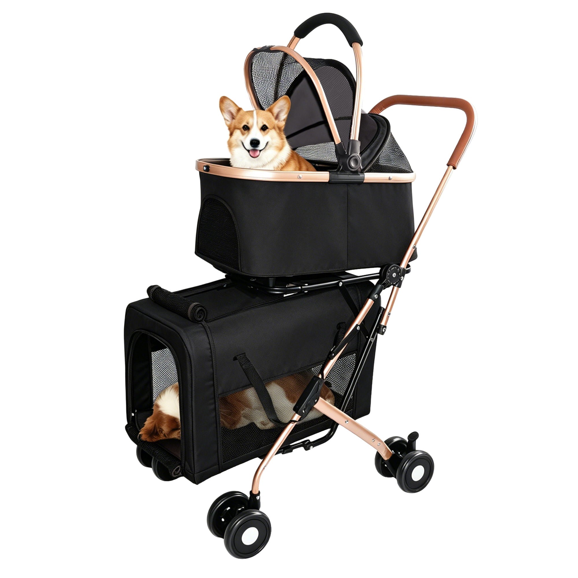 Double Pet Stroller For Dogs And Cats