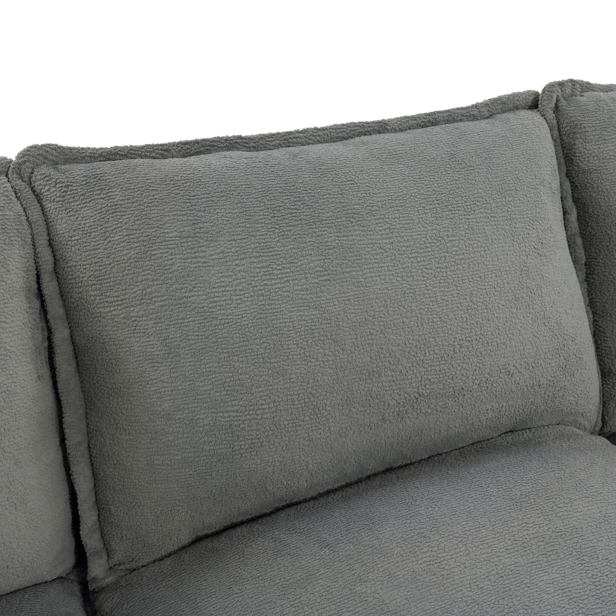 Modern Sofa Set With Double Layer Cushion And Side Storage Pockets