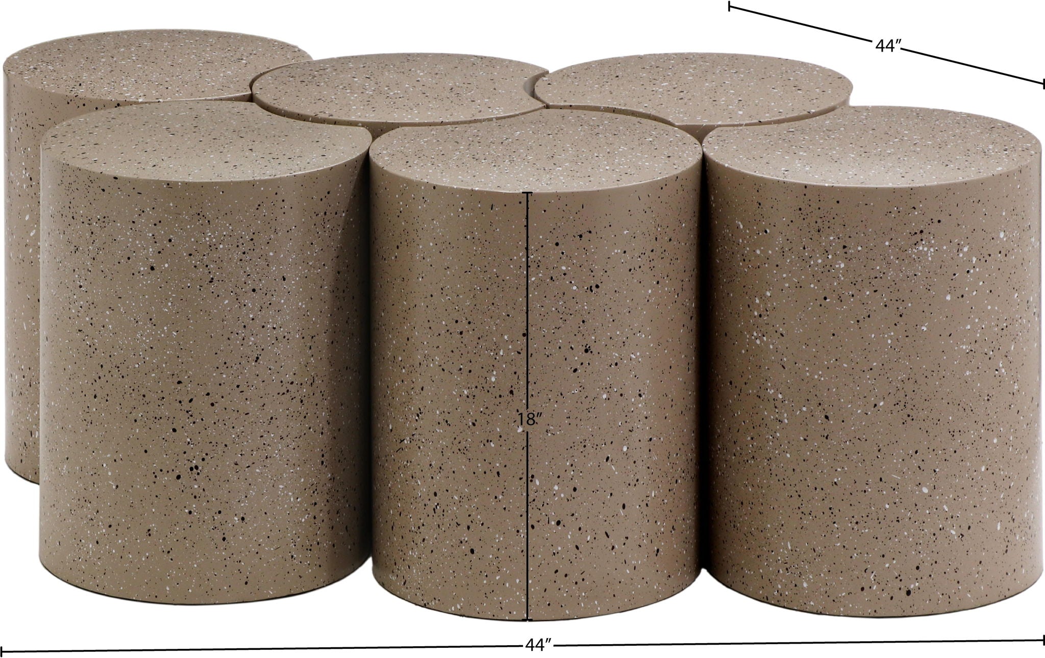 Dimple - 6 Piece Modular Coffee Table - Terazzo Finish