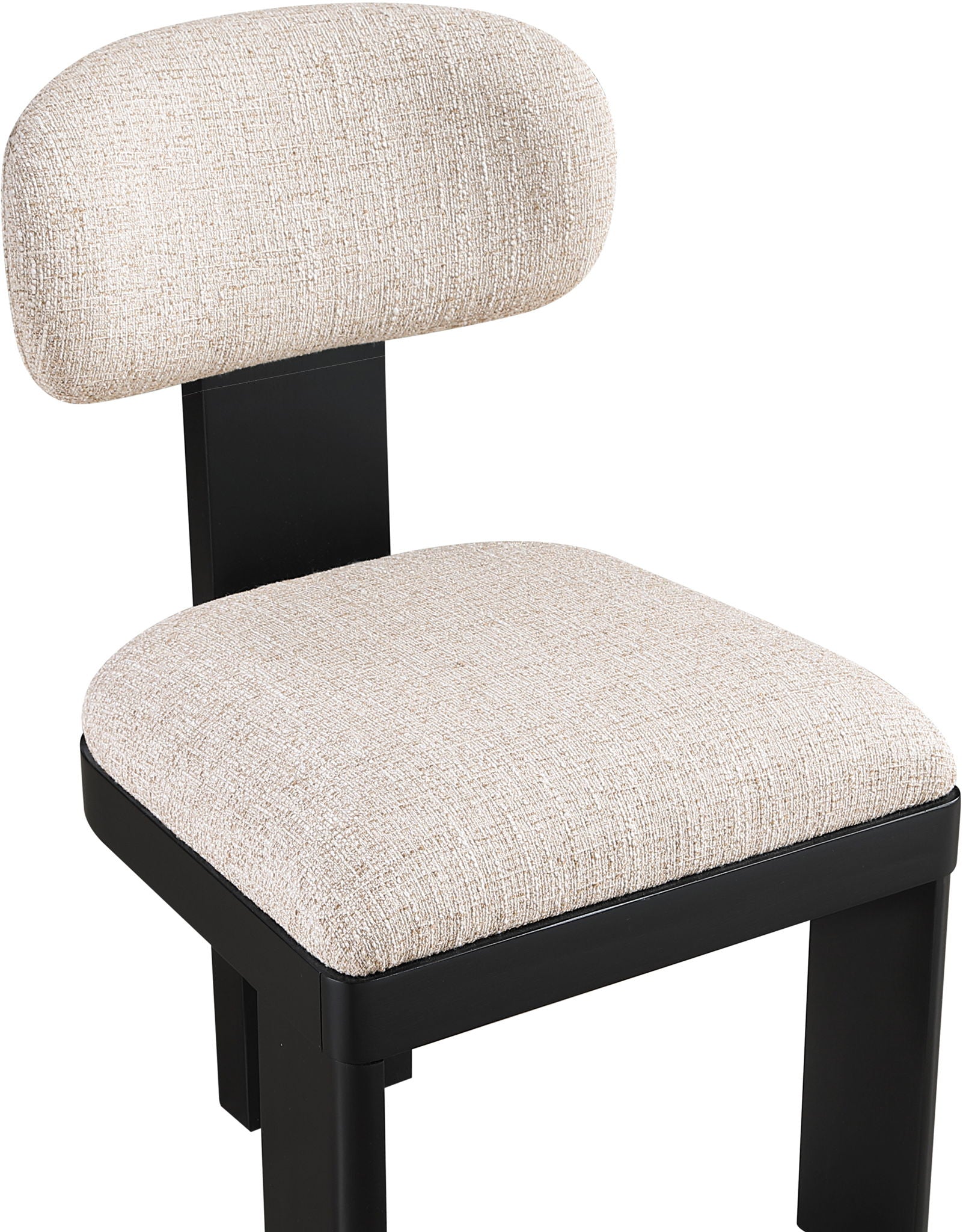 Timbra - Linen Textured Fabric Upholstered Dining Chair (Set of 2) - Black Base