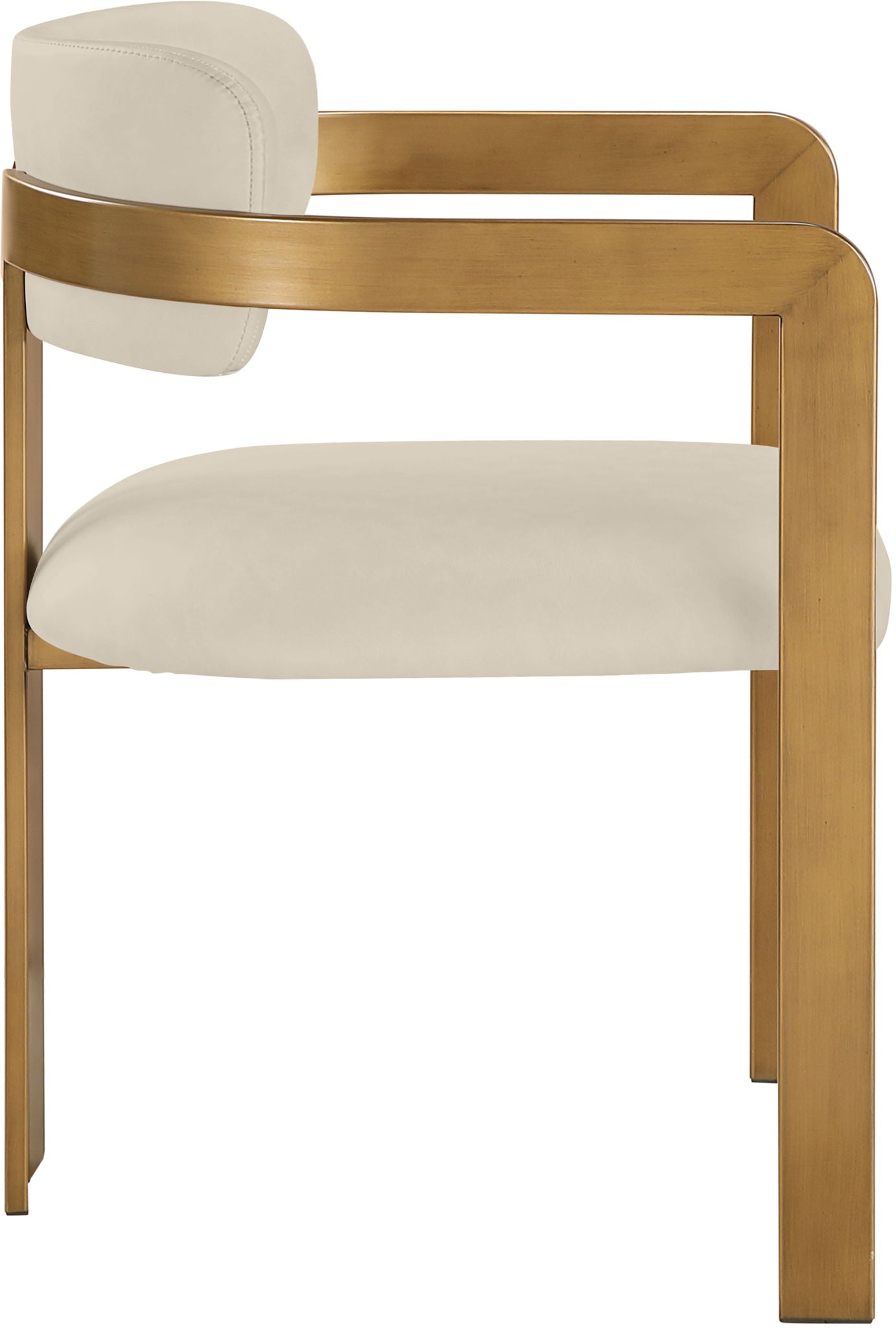 Aurum - Vegan Leather Upholstered Dining Chair With Brushed Brass Base (Set of 2)