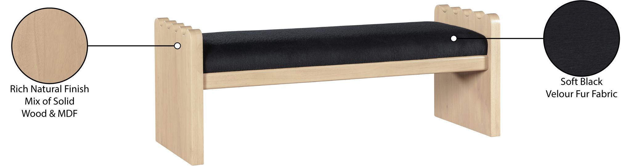 Sonia - Bench With Natural Base