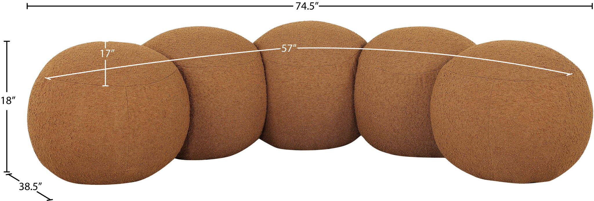 Apollo - Boucle Fabric Bench