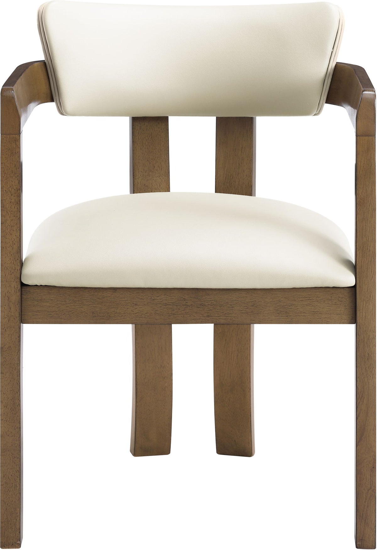 Lavrin - Vegan Leather Upholstered Dining Arm Chair (Set of 2) - Walnut Base