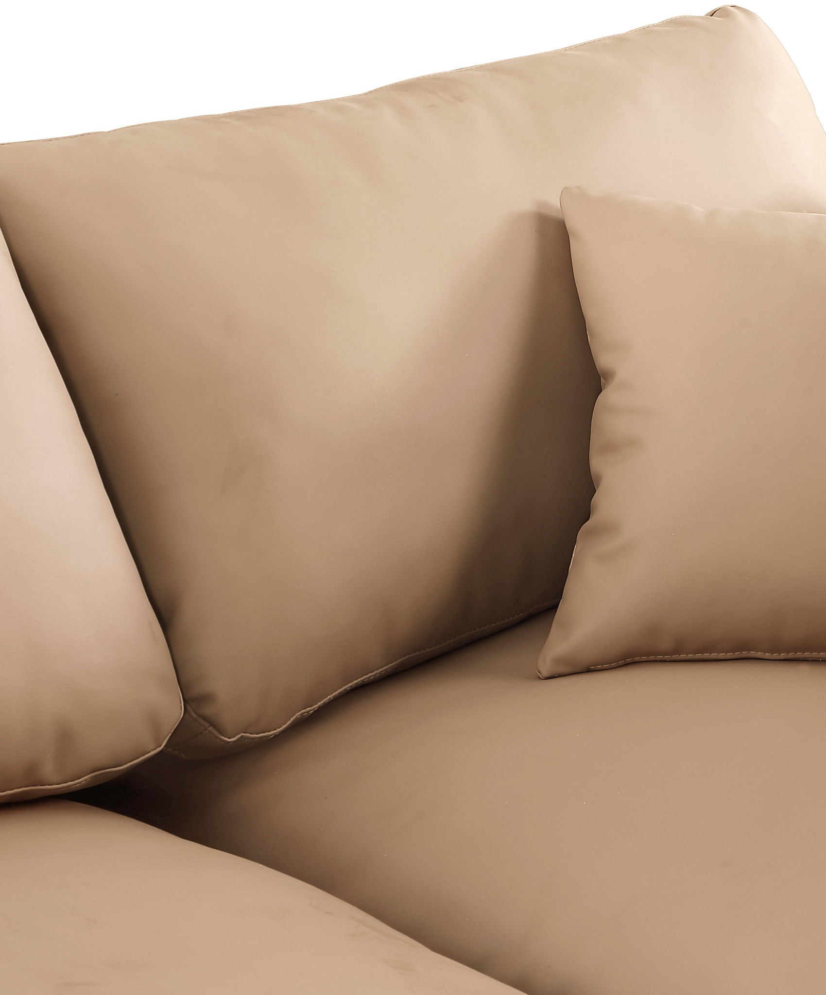 Comfy - Faux Leather Modular Armless Sofa 2 Pieces - Light Brown