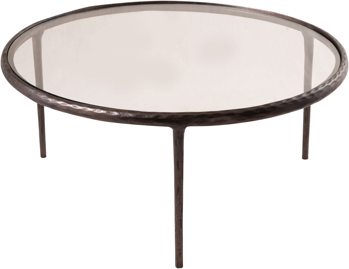 Evren - Glass Top And Aluminum Base Coffee Table