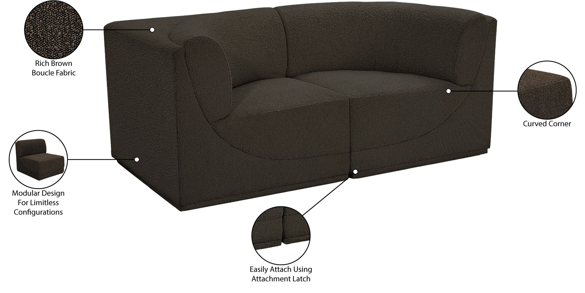 Ollie - 2 Seat Modular Sofa