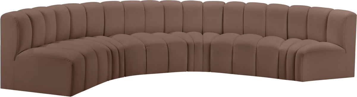 Arc - Faux Leather 6 Piece U-Shaped Modular Sofa