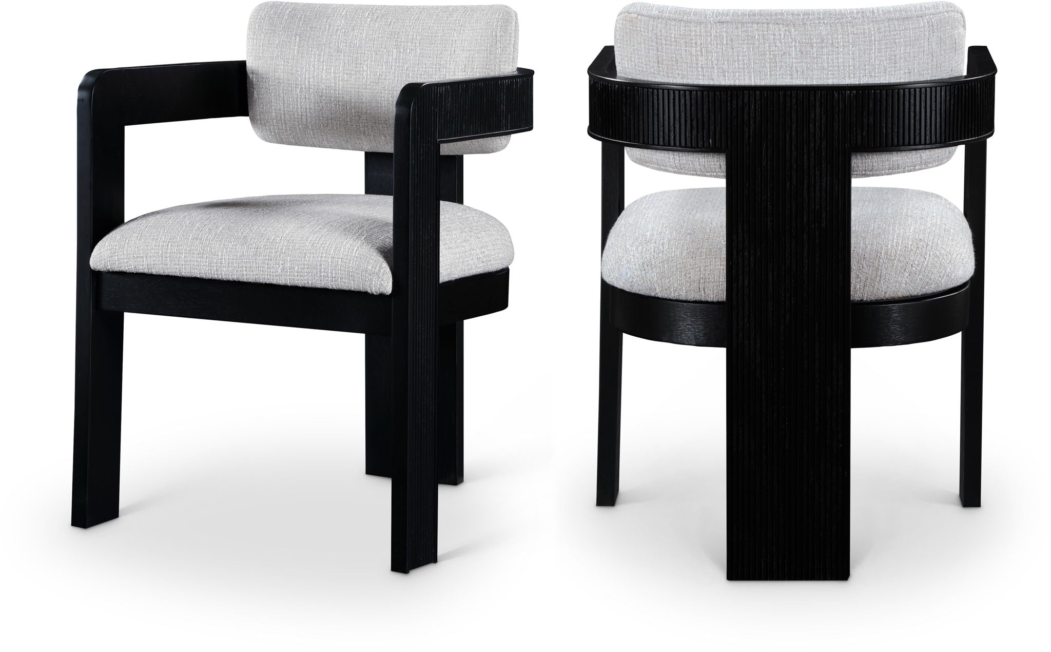 Sacha - Linen Dining Chair With Black Base (Set of 2)