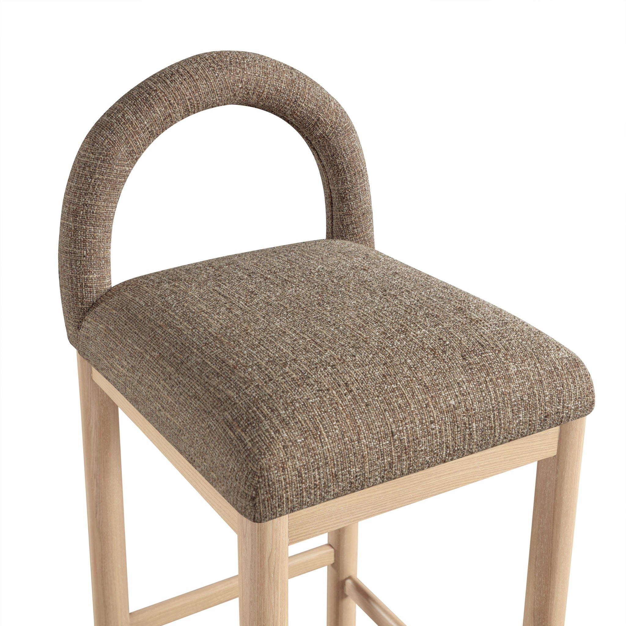 Conrad - Linen Counter Stool With Natural Legs