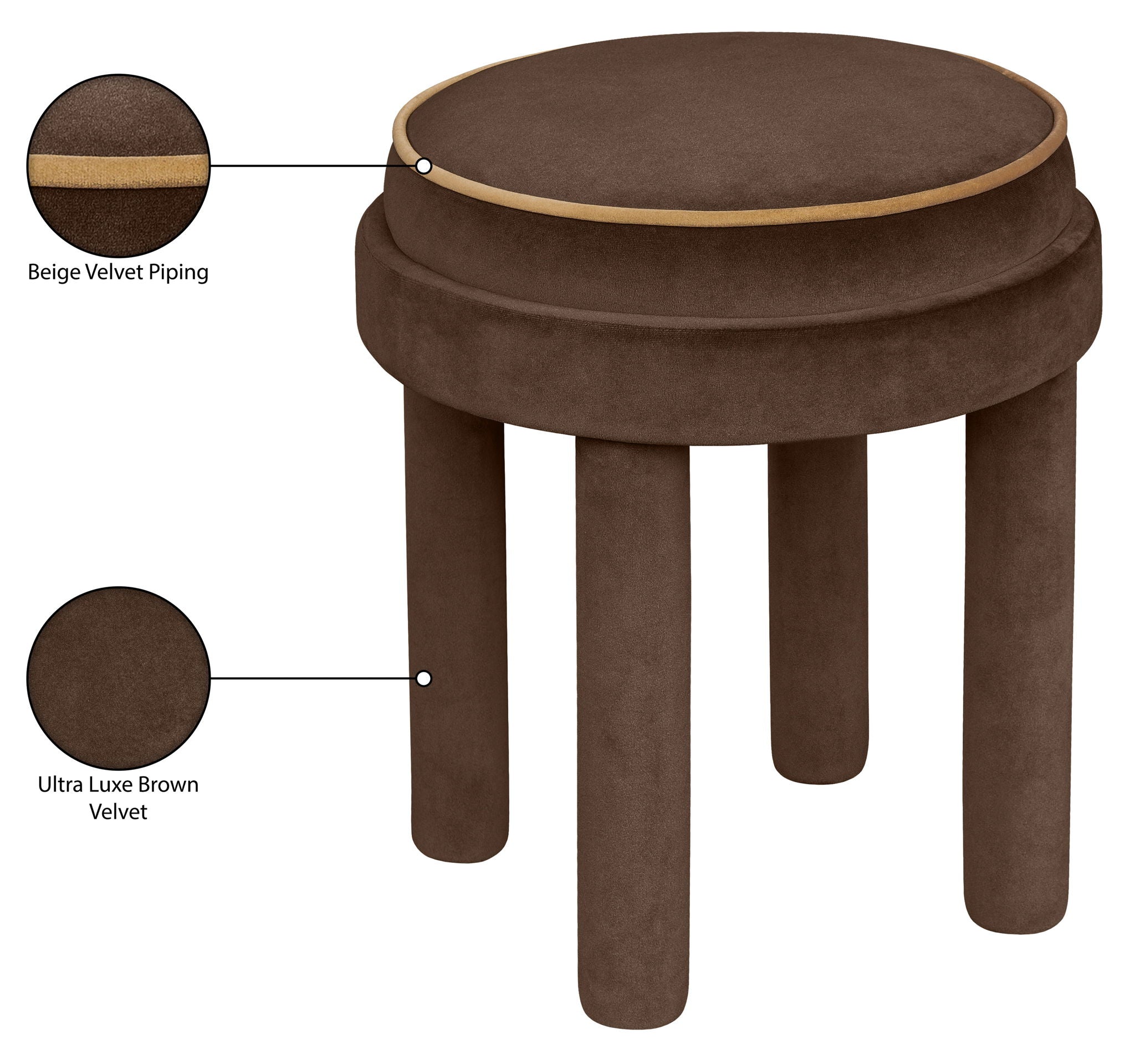 Velin - Velvet Ottoman / Stool